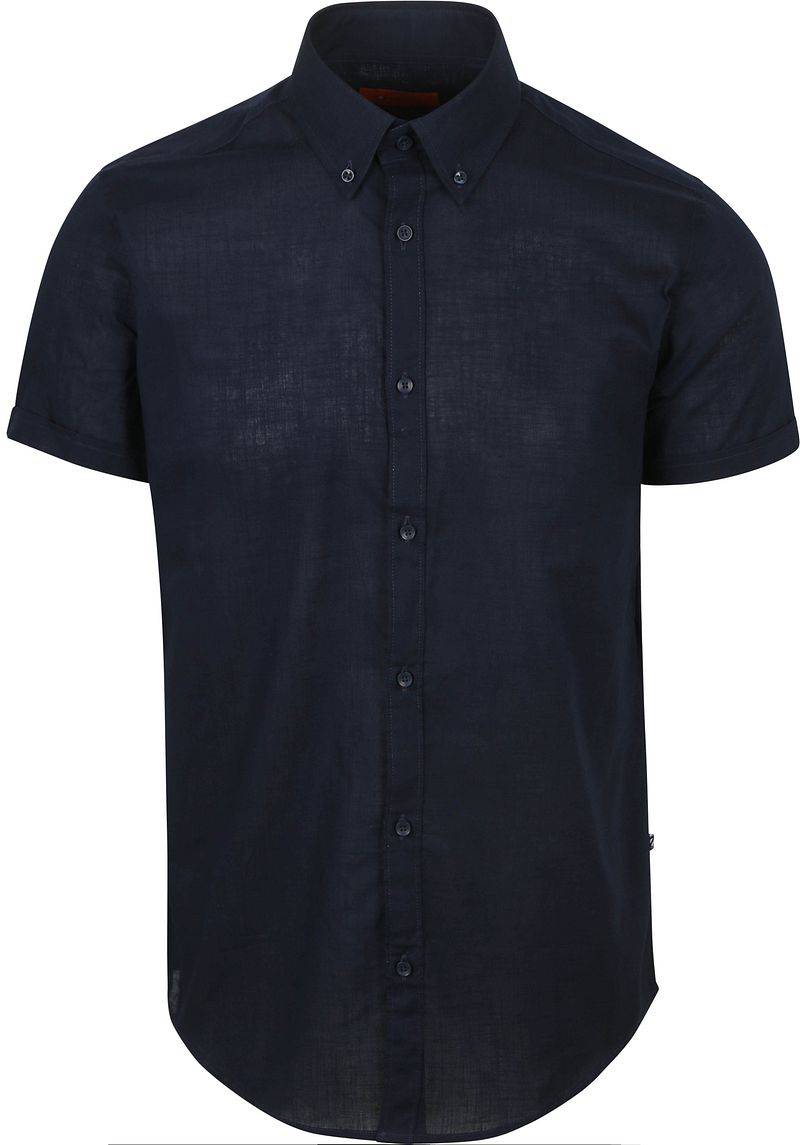 Suitable Short Sleeves Hemd Cotton Slub Navy - Größe XXL von Suitable