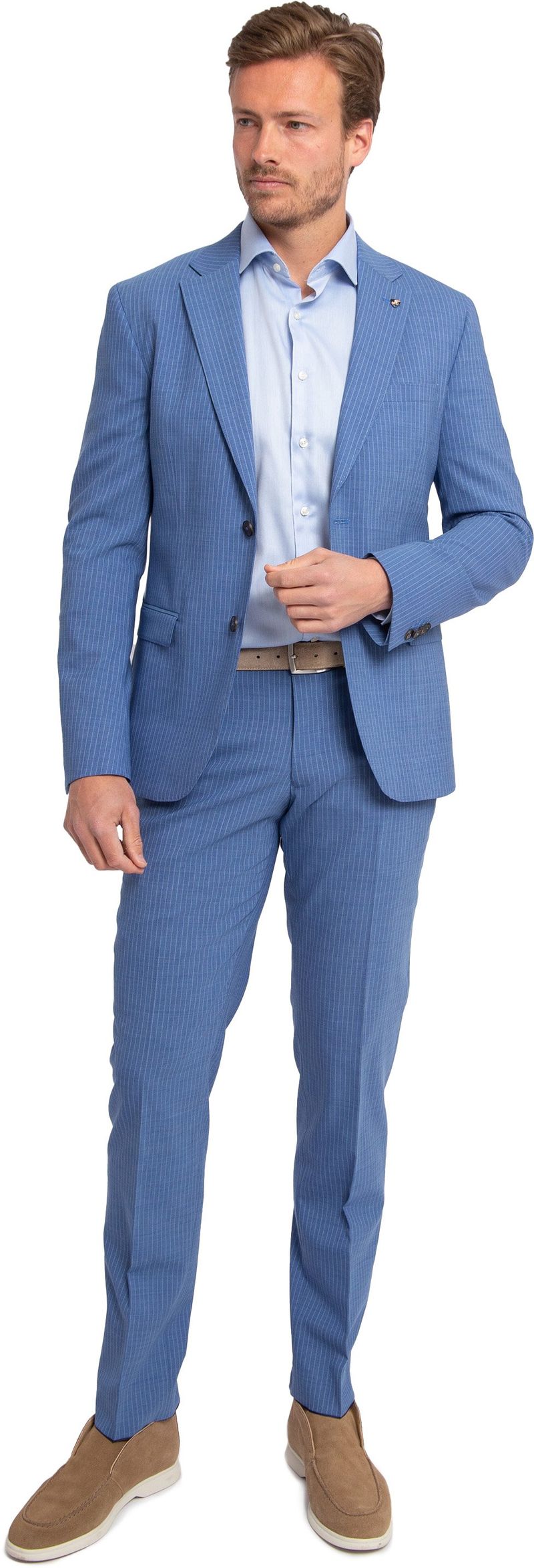 Suitable Strato Ossi Suit Wool Blau - Größe 54 von Suitable