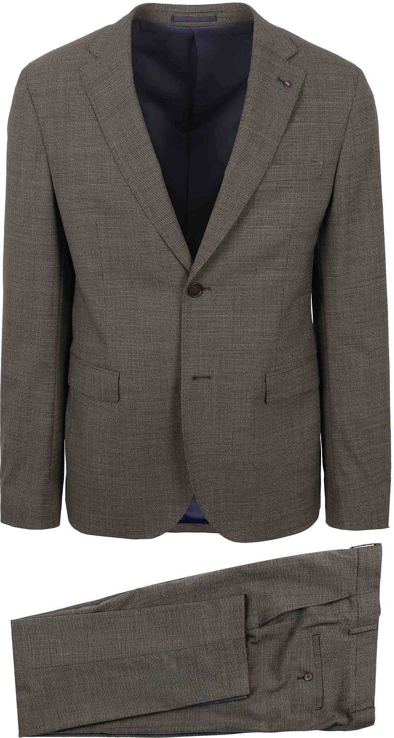 Suitable Strato Pied De Poule Suit Wool Ember Gold - Größe 54 von Suitable
