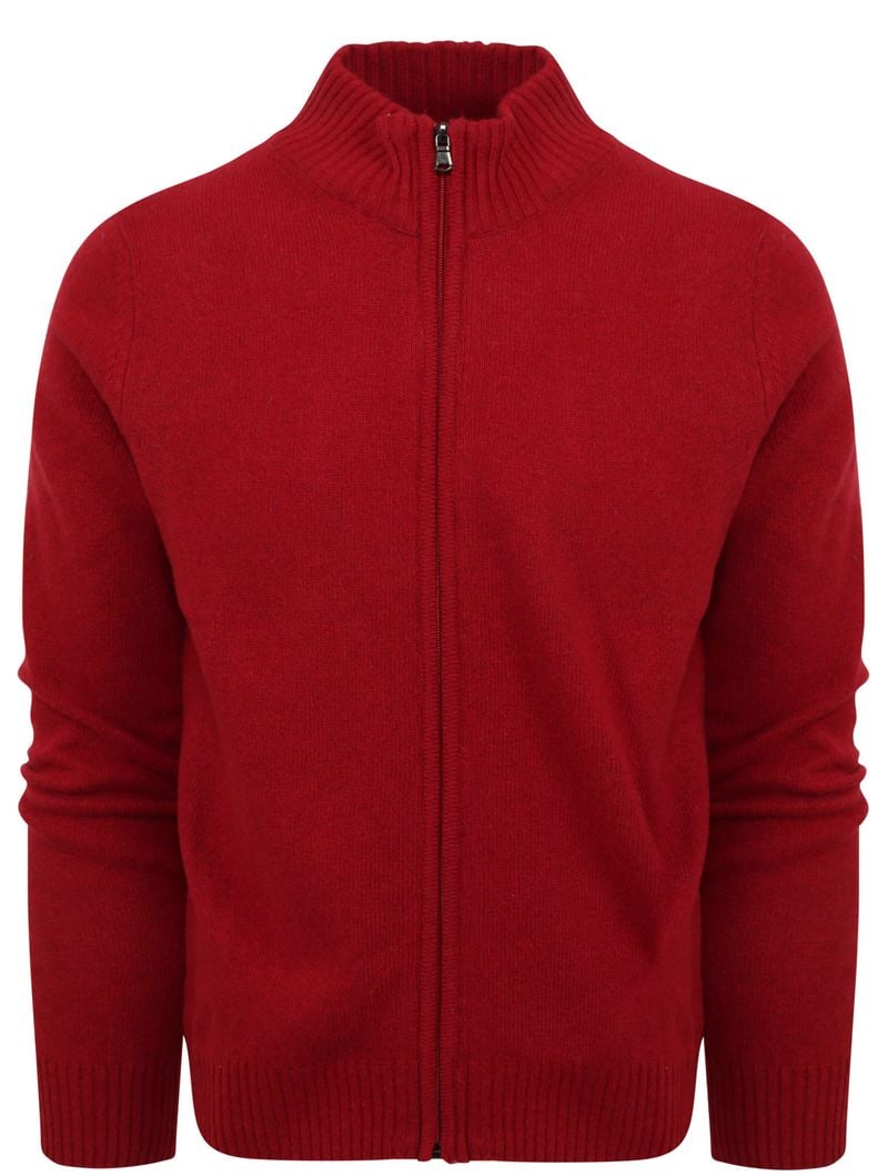Suitable Strickjacke Wolle Blend Rot - Größe XXL von Suitable