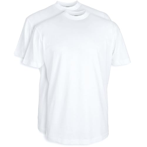 Suitable Obra T-Shirt Hoher Rundhalsausschnitt Weiß 2-Pack - Grösse XXL - Herren - Bekleidung - Regular-fit - Baumwolle - von Suitable