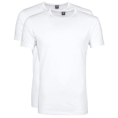 Suitable OTA T-Shirt Rundhalsausschnitt Weiß 2-Pack - Grösse XL - Herren - Bekleidung - Modern-fit - 100-2 O-White OTA von Suitable