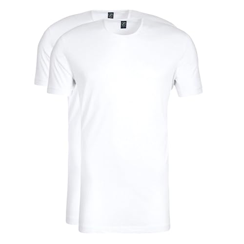 Suitable Obambo T-Shirt Rundhalsausschnitt Weiß 2-Pack - Grösse XXL - Herren - Bekleidung - Modern-fit - 3100-2 Obambo von Suitable