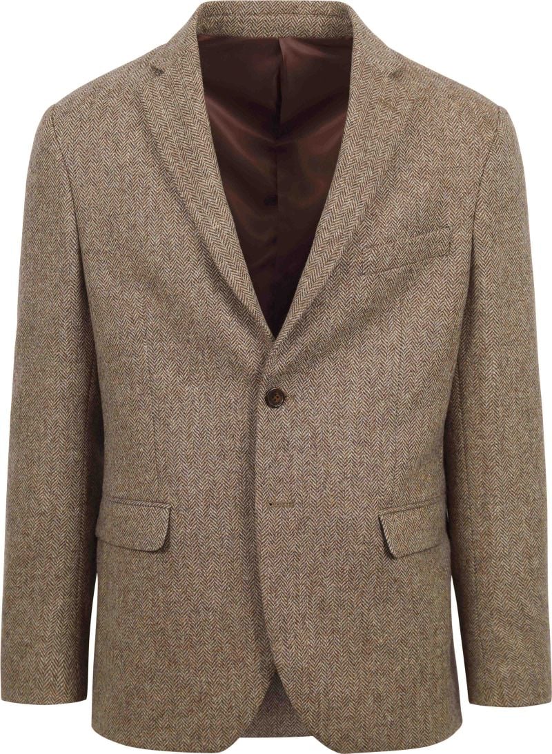 Suitable Tweed Blazer Herringbone Beige - Größe 48 von Suitable