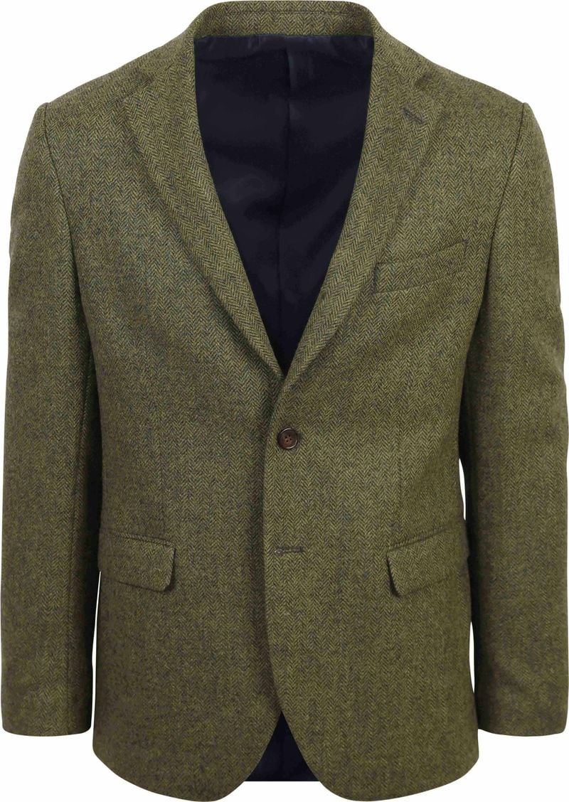 Suitable Tweed Blazer Herringbone Grün - Größe 48 von Suitable