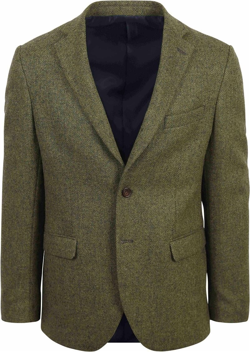 Suitable Tweed Blazer Herringbone Grün - Größe 52 von Suitable