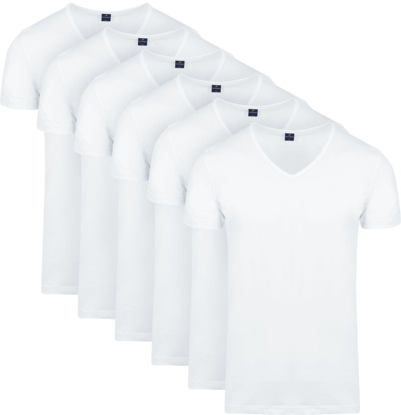 Suitable Vita T-Shirt V-Ausschnitt Weiß 6-Pack - Größe 3XL von Suitable