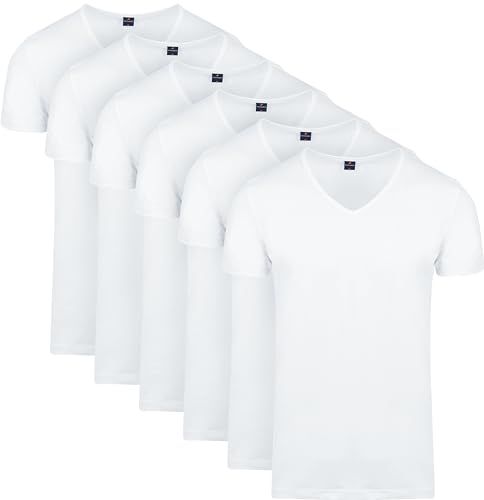 Suitable Vita T-Shirt V-Ausschnitt Weiß 6-Pack - Grösse L - Herren - Bekleidung von Suitable