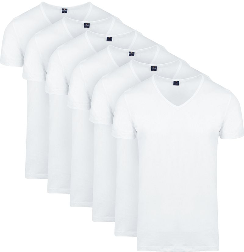 Suitable Vita T-Shirt V-Ausschnitt Weiß 6-Pack - Größe XXL von Suitable