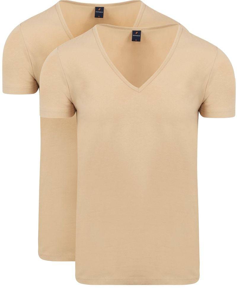 Suitable Vitaru Unsichtbares Unterhemd Tiefer V-Ausschnitt 2-Pack - Größe M von Suitable