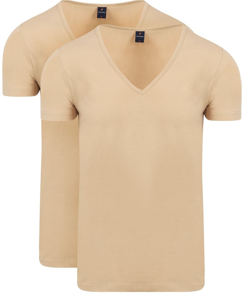 Suitable Vitaru Unsichtbares Unterhemd Tiefer V-Ausschnitt 2-Pack - Größe XXL von Suitable
