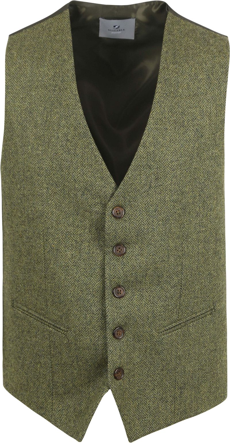 Suitable Weste Tweed Grün - Größe 52 von Suitable