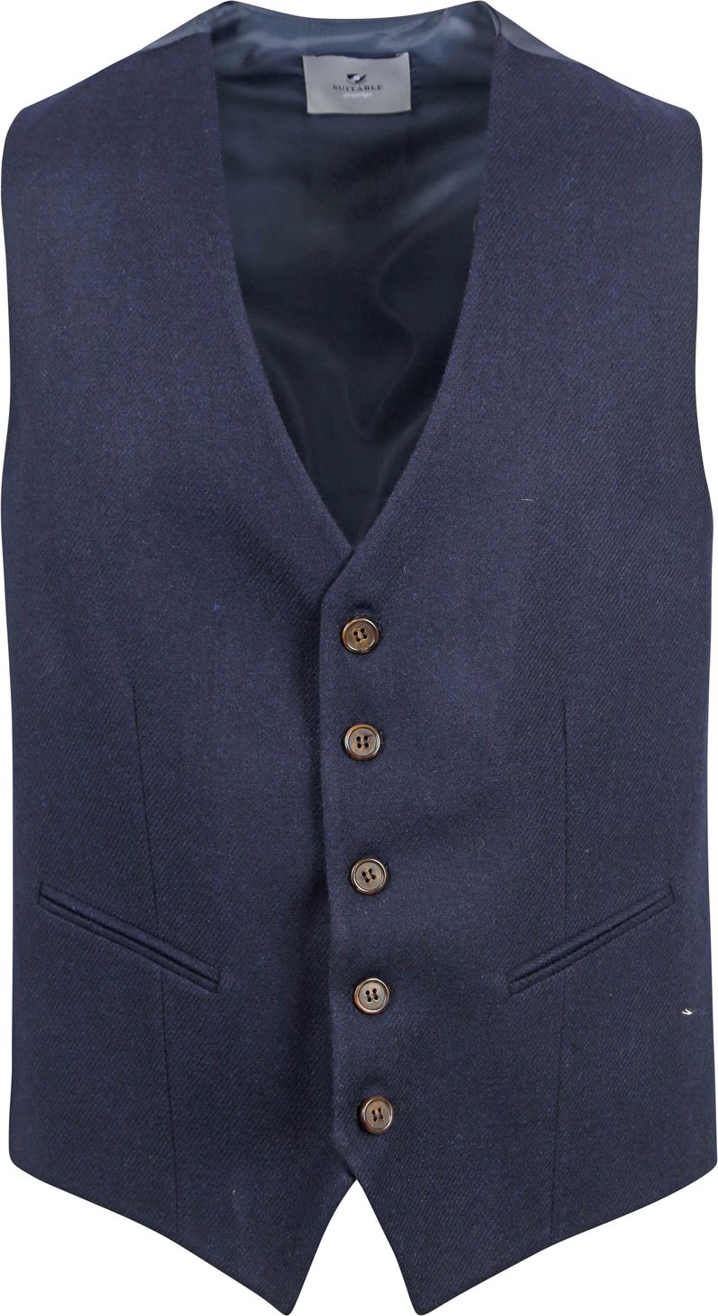 Suitable Weste Tweed Navy - Größe 48 von Suitable