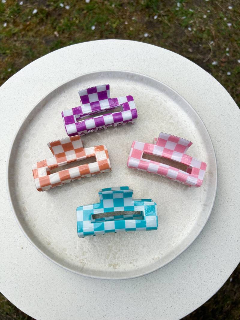 Haarklammer Kariert „Summer" Bunt Haarclip Haarspange Haare Frisur Sommer Haar Spange Zum Hochstecken Frauen Geschenk Hair von Suitcaselovers