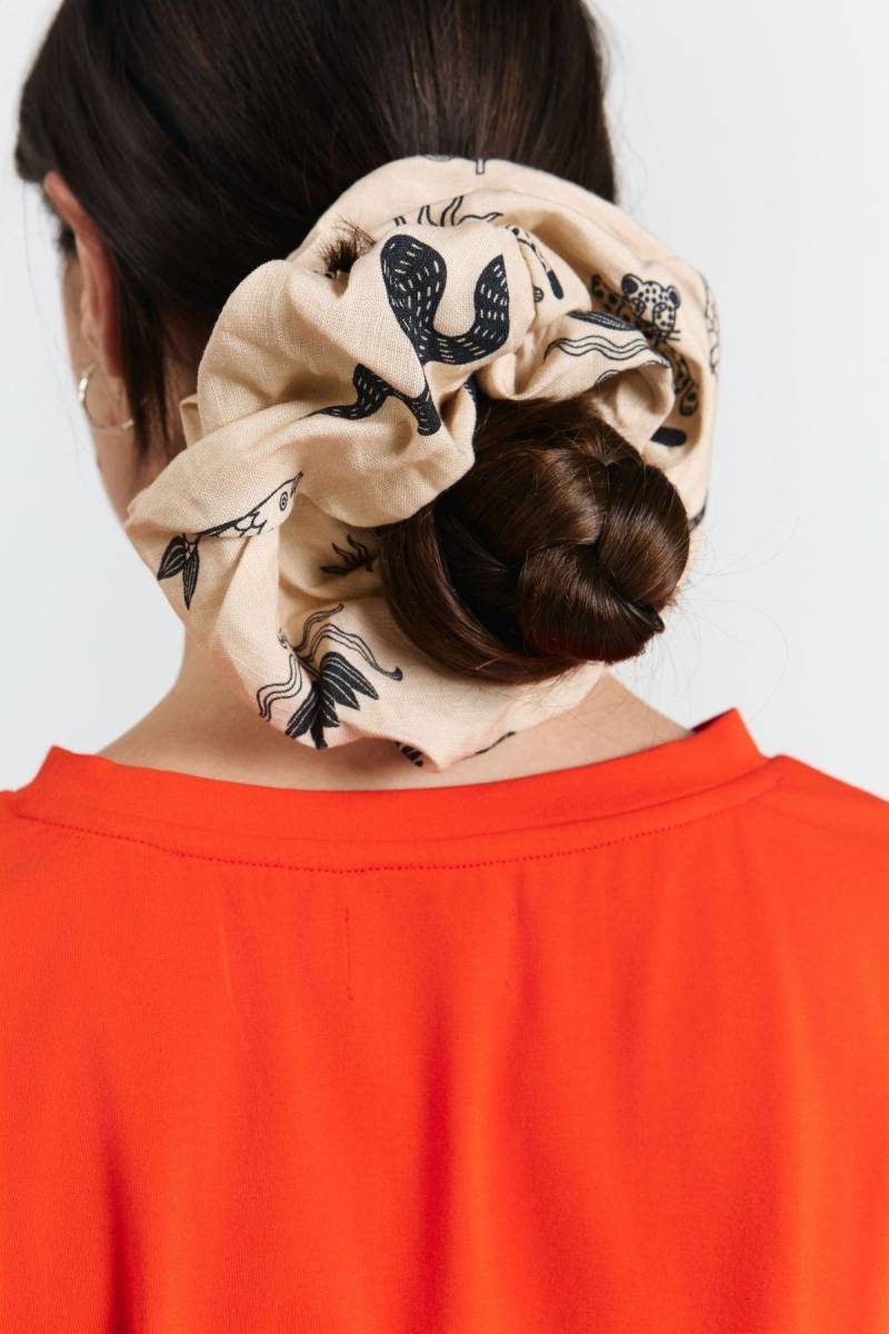 Scunchie Maxi Soloy Print Fauna Off White von Suite13lab