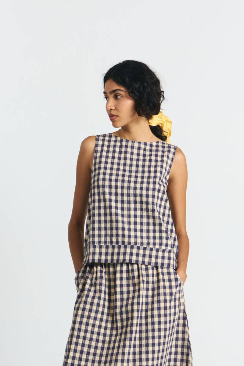 Top Aruba Check Blau von Suite13lab