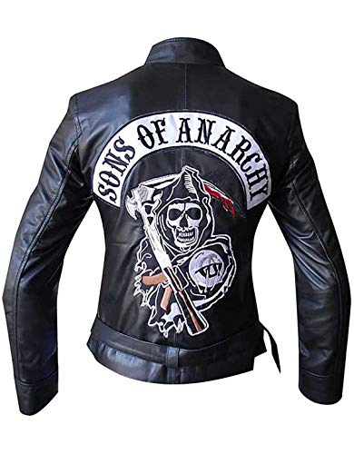 Damen Sons of Anarchy Highway Motorrad Biker schwarz Echtleder Jacke, Echtes Leder, 36 von Suiting Style