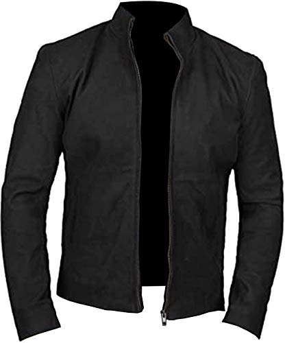 Herren Tom Cruise Mission Impossible Fallout Ghost Protocol Ethan Hunt Hoodie Black Leather Jacket Collection, Fallout Baumwolljacke, L von Suiting Style