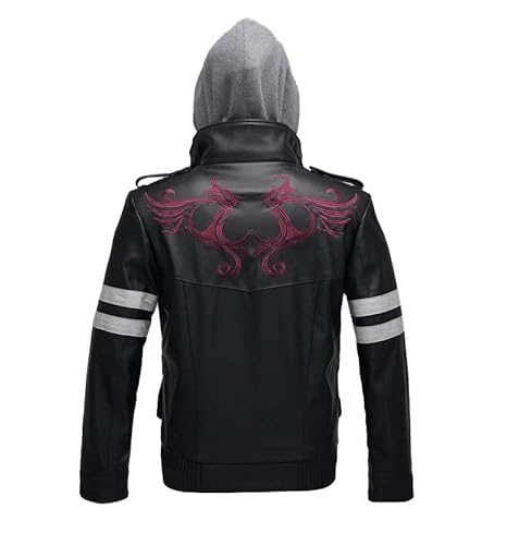 Suiting Style Herren Alex Mercer Prototype Motorradjacke aus echtem Leder mit abnehmbarer Kapuze, Leder, M von Suiting Style