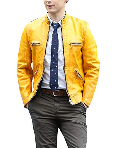 Suiting Style Herren Dirk Gently's ganzheitliche Detektivagentur Samuel Barnett Kostüm gelbe Lederjacke, Leder, XL von Suiting Style