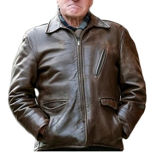Suiting Style Herren Frank Sheeran The Irishman Robert De Niro Brown Leather Jacket, Braun von Suiting Style