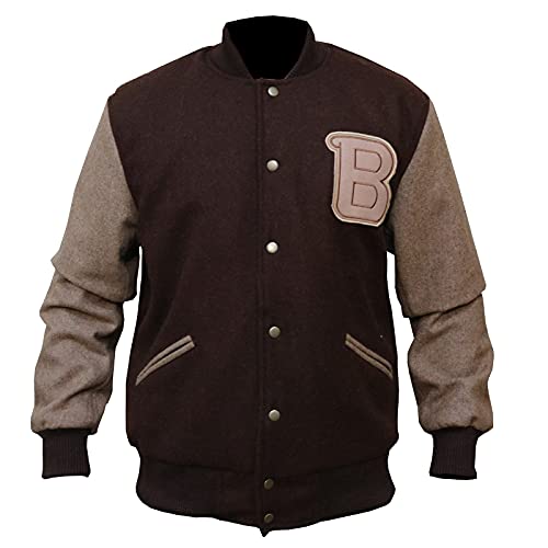 Suiting Style Herren Hotline Miami B Logo Varsity Letterman Baseball Braun Bomber Wolle Jacke, braun, XL von Suiting Style