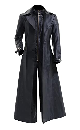 Suiting Style Herren Resident Evil Zweireihiger Albert Wesker Cosplay Echtes Leder Langer Trenchcoat, Leder, M von Suiting Style