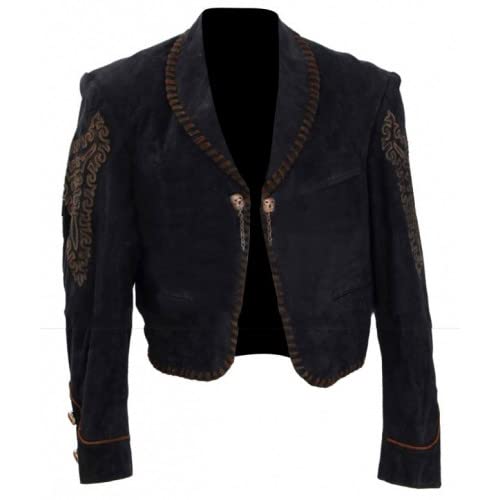 Suiting Style Herren Schwarz Once Upon A Time In Mexiko Kostüm Western Fashion Wildleder Motorrad Echtleder Jacke, Schwarz , L Suiting Style Herren Schwarz Once Upon A Time In Mexiko Kostüm Western Fashion Wildleder Motorrad Echtleder Jacke, Schwarz , L von Suiting Style