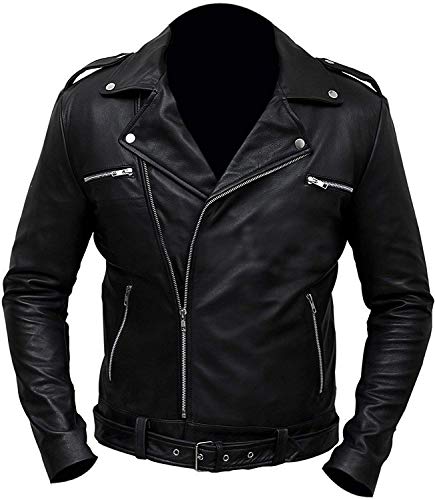 Suiting Style Herren Walking Zombie Dead Jeffrey Dean Morgan Negan Rick Grimes Daryl Lederjacke Weste Kostüm, Negan Echtleder Jacke, M von Suiting Style
