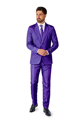 Suitmeister Partykostüme für Herren - Einfarbiger Anzug für Kostüme für Karneval, Halloween-Partys und Themenpartys - Lila - Größe XL von Suitmeister
