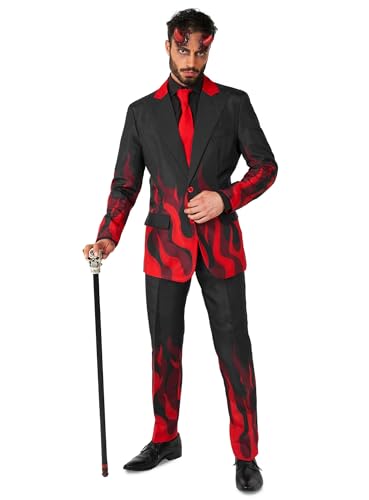 Suitmeister Black Devil Party Anzug für Herren - Größe: L - Kostüm Halloween, Karneval, Weihnachtsparty von Suitmeister