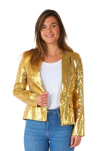 Suitmeister Damen-Blazer mit Pailletten in Gold - Party-Blazer - Weihnachtsfeiern - Stilvolle, Hochwertige Jacke - Gold von Suitmeister