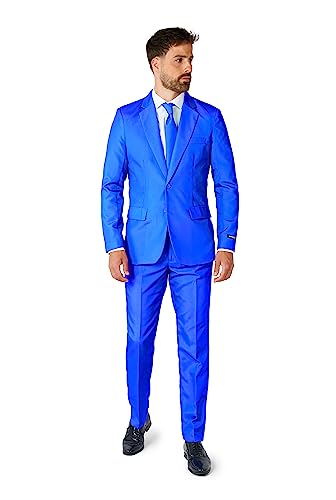 Suitmeister Partykostüme für Herren - Einfarbiger Anzug für Kostüme für Karneval, Halloween-Partys und Themenpartys - Blau, Größe S von Suitmeister