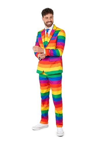 Suitmeister Herren Men Suit Business-Anzug Hosen-Set,Rainbow,L von Suitmeister