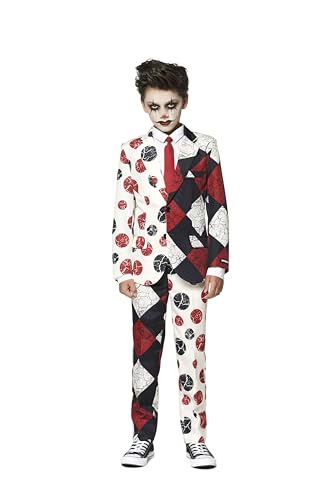 Suitmeister Faschingskostüme für Jungens - Halloween Red Clown - Mit Jackett, Hose und Krawatte mit Festlichen Print - S von Suitmeister