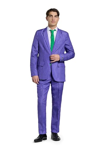 Suitmeister Herren Kostüm - The Joker DC Character Slim Fit Anzug - Lila von Suitmeister