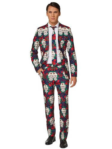 Suitmeister Herren Men Suit Business-Anzug Hosen-Set,Day Of The Dead,XL von Suitmeister