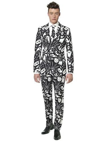 Suitmeister Herren Men Suit Business-Anzug Hosen-Set,Schwarz Icons,L von Suitmeister