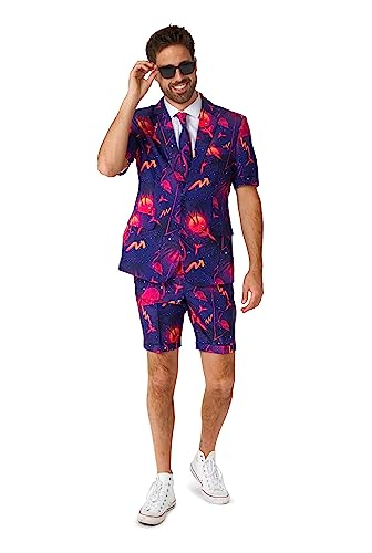 Suitmeister Herren Retro Neon Kostüm Anzug - Perfekt für Retro Partys, Halloween - Größe L von Suitmeister
