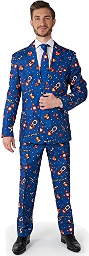 Suitmeister Lustiger Anzug für Herren - Retro Gamer Outfit - Tailliert Party Kostüme - Navy von Suitmeister