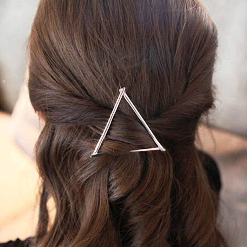 Haarspange Damen Dreieck Silber Oder Gold Metall Triangel Haar Spange Geschenk Retro von Sukawati
