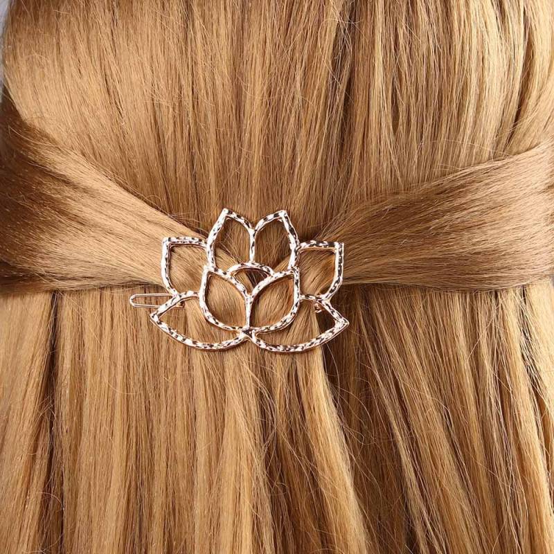 Lotusblume Haarspange Silber Gold Metall, Rose Haarklammer Lotusblüte Geschenk Lilie Wasserlilie Lotosblüte von Sukawati