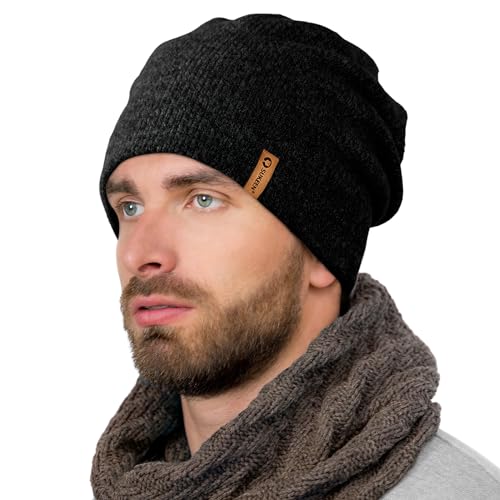 Mütze Herren Wintermütze Herren Beanie Herren Mütze Damen Mütze Winter Beanie Elastisch Strickmützen Knit Cuffed Beanie Hat Weich, Warm, Stretch, Bequem, Atmungsaktiv Geschenk für männer Frauen von Sukeen