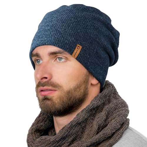 Mütze Herren Wintermütze Herren Beanie Herren Mütze Damen Mütze Winter Beanie Elastisch Strickmützen Knit Cuffed Beanie Hat Weich, Warm, Stretch, Bequem, Atmungsaktiv Geschenk für männer Frauen von Sukeen