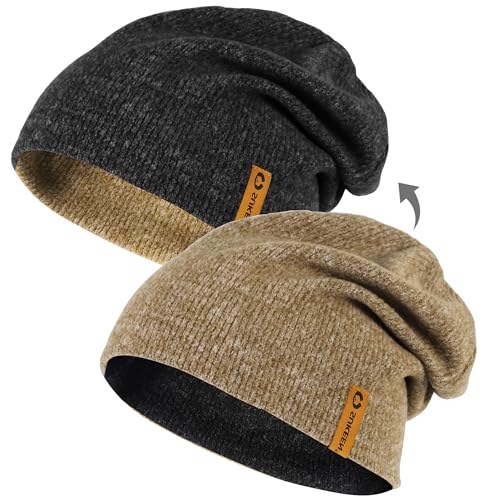 Mütze Herren Wintermütze Herren Beanie Herren Mütze Damen Mütze Winter Beanie Elastisch Strickmützen Knit Cuffed Beanie Hat Weich, Warm, Stretch, Bequem, Atmungsaktiv Geschenk für männer Frauen von Sukeen