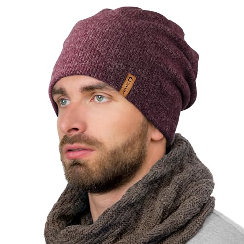 Mütze Herren Wintermütze Herren Beanie Herren Mütze Damen Mütze Winter Beanie Elastisch Strickmützen Knit Cuffed Beanie Hat Weich, Warm, Stretch, Bequem, Atmungsaktiv Geschenk für männer Frauen von Sukeen