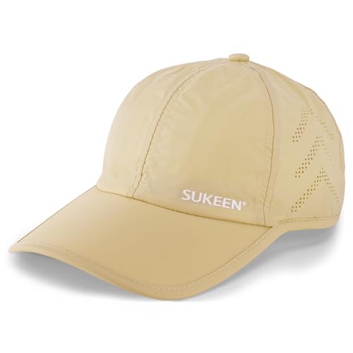 Sukeen 8cm Baseballkappe mit Verlängerter Krempe, Leichte und Atmungsaktive Verstellbare Baseball Cap, UV-Schutz Outdoor Softtop Basecap für Herren Damen, Schnell Trocknender Stoff von Sukeen