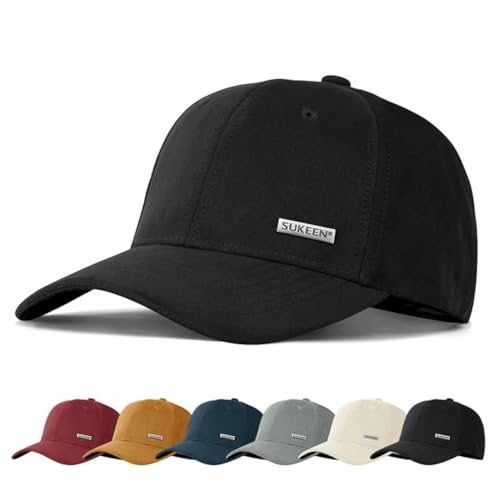 Sukeen Basecap Herren Damen Einfarbig Hardtop Mütze für Herren Damen Einfarbig Größenverstellbar Cap Herren geeignet für den täglichen Gebrauch Wandern Camping Radfahren Bergsteigen Baseball von Sukeen