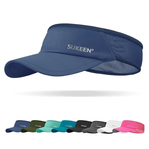 Sukeen Schnell trocknender Sonnenblende, LSF 50+, UV-Sonnenblende für Damen und Herren, Laufmütze, Golfmütze, kühles, elastisches Visier mit Schweißband, atmungsaktives Schweißband, Sportvisierkappe Sukeen Schnell trocknender Sonnenblende, LSF 50+, UV-Sonnenblende für Damen und Herren, Laufmütze, Golfmütze, kühles, elastisches Visier mit Schweißband, atmungsaktives Schweißband, Sportvisierkappe von Sukeen