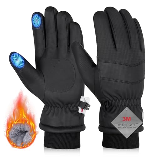 Sukeen Thermo Winterhandschuhe,-20℉ Kältefeste Skihandschuhe 3M Thinsulate Thermohandschuhe Winddichte Touchscreen-Winterhandschuhe Anti-Rutsch-Griffhandschuhe für Radfahren Laufen Wandern Snowboarden von Sukeen